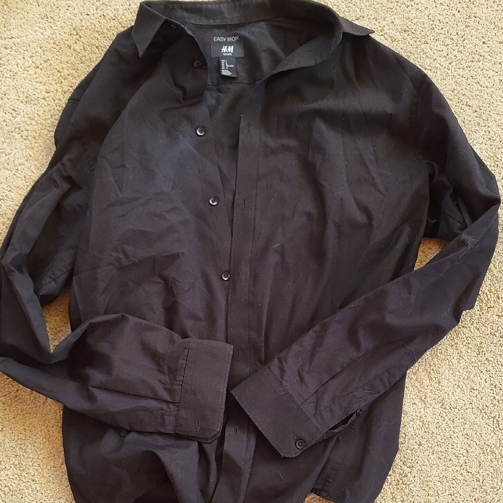 H&M Black Casual Button Down Shirt